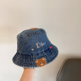 Dior New Little Bear Embroidered Cowboy Fisherman's Hat