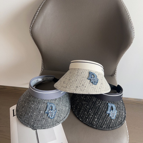 Dior New Fashion Patchwork Embroidered Sunshade Ceiling Hat