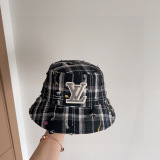 Louis Vuitton New Couple Retro Plaid Fisherman's Hat