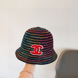 Chanel New Small Fragrant Mixed Color Bucket Hat Versatile Fisherman's Hat