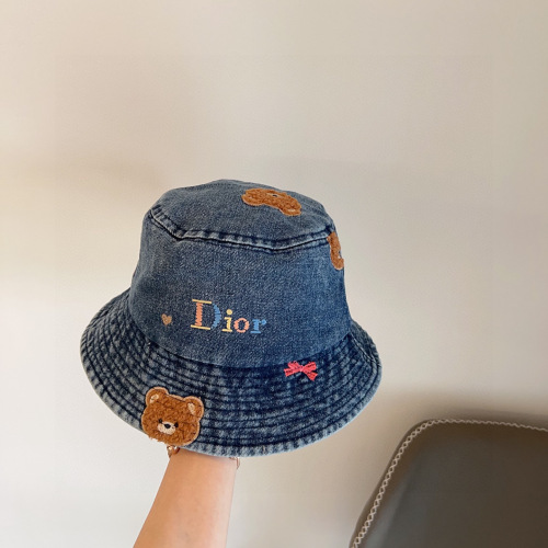 Dior New Little Bear Embroidered Cowboy Fisherman's Hat