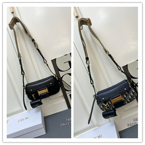 Dior Classic Embroidered Shoulder Strap Flip Shoulder Cross Bag Size: 24x12.5x5 CM