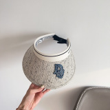 Dior New Fashion Patchwork Embroidered Sunshade Ceiling Hat