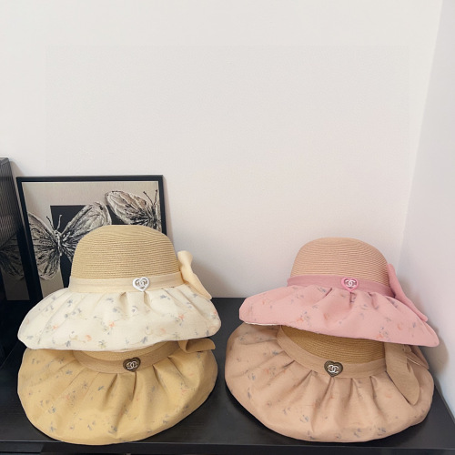 Chanel New Elegant Chinese Style Large Brimmed Sunshade Fisherman's Hat