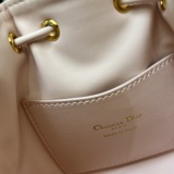 Dior Fashion Elegant Mini Sheepskin One Shoulder Bucket Bag Size: 14x15x7 CM