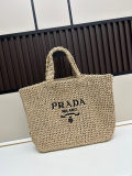 Prada New Hollow Lafite Grass Woven Tote Bag Handbag Size: 50x13x13 CM