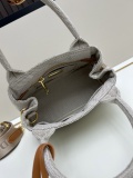 Prada Fashion Elegant Linen Leather Tote Bag Crossbody Bag Size: 22x15x12 CM
