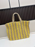 Prada New Hollow Lafite Grass Woven Tote Bag Handbag Size: 50x13x13 CM