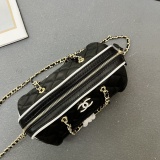 Chanel Classic Double C Diamond Grid Chain Bag Bowling Bag Size: 11.5x18.5x11 CM