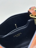 Prada Fashion Elegant Sheepskin Lock Crossbody Bag Handbag Size: 19x18x12 CM