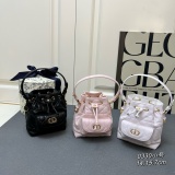 Dior Fashion Elegant Mini Sheepskin One Shoulder Bucket Bag Size: 14x15x7 CM