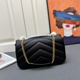 Yves Saint Laurent Classic Collar Flap Sheepskin Handheld Chain Envelope Bag Size: 24 × 14 × 6 CM