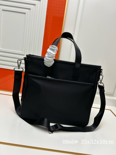 Prada New Men's Casual Waterproof Handbag Size: 35x32x10CM