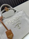 Prada Fashion Elegant Linen Leather Tote Bag Crossbody Bag Size: 30x20x15 CM