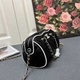Chanel Classic Double C Diamond Grid Chain Bag Bowling Bag Size: 11.5x18.5x11 CM