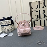 Dior Fashion Elegant Mini Sheepskin One Shoulder Bucket Bag Size: 14x15x7 CM