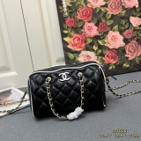 Chanel Classic Double C Diamond Grid Chain Bag Bowling Bag Size: 11.5x18.5x11 CM