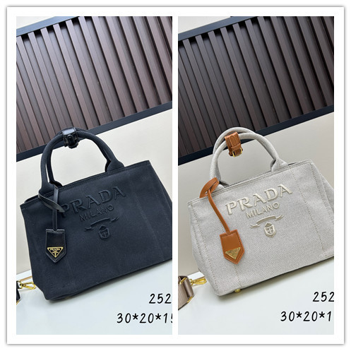Prada Fashion Elegant Linen Leather Tote Bag Crossbody Bag Size: 30x20x15 CM