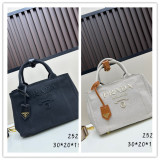 Prada Fashion Elegant Linen Leather Tote Bag Crossbody Bag Size: 30x20x15 CM