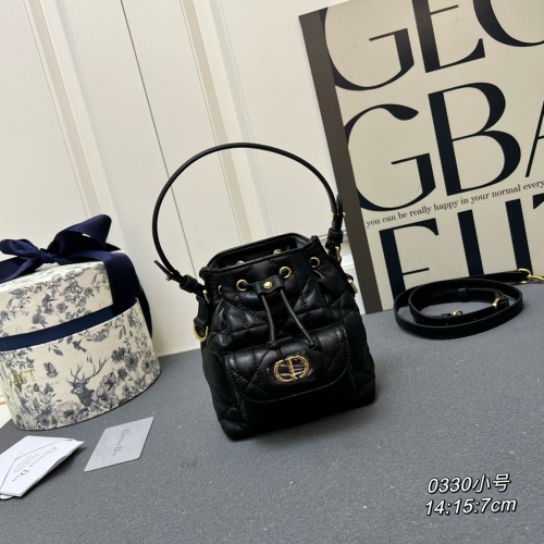 Dior Fashion Elegant Mini Sheepskin One Shoulder Bucket Bag Size: 14x15x7 CM
