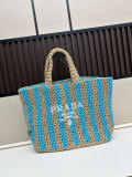 Prada New Hollow Lafite Grass Woven Tote Bag Handbag Size: 50x13x13 CM
