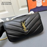 Yves Saint Laurent Classic Collar Flap Sheepskin Handheld Chain Envelope Bag Size: 24 × 14 × 6 CM