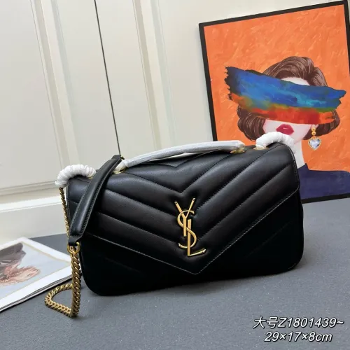 Yves Saint Laurent Classic Knitted Sheepskin Handbag Size: 29 × 17 × 8 CM