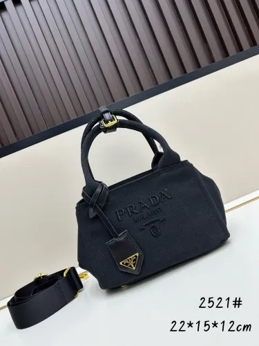 Prada Fashion Elegant Linen Leather Tote Bag Crossbody Bag Size: 22x15x12 CM