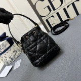 Dior Fashion Elegant Mini Sheepskin One Shoulder Bucket Bag Size: 14x15x7 CM