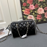 Chanel Classic Double C Diamond Grid Chain Bag Bowling Bag Size: 11.5x18.5x11 CM