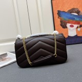 Yves Saint Laurent Classic Collar Flap Sheepskin Handheld Chain Envelope Bag Size: 24 × 14 × 6 CM