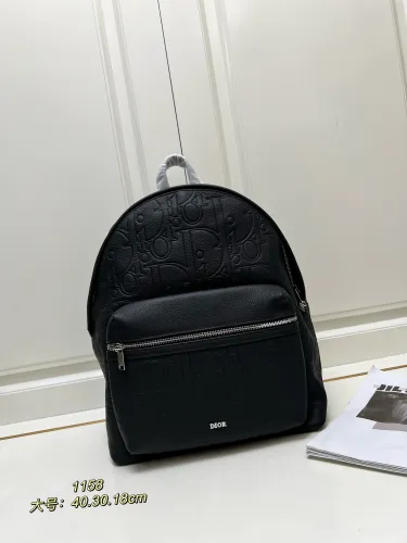 Dior Unisex Classic Embossed Logo Leather Backpack
