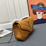 Yves Saint Laurent Classic Collar Flap Sheepskin Handheld Chain Envelope Bag Size: 24 × 14 × 6 CM