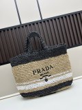 Prada New Hollow Lafite Grass Woven Tote Bag Handbag Size: 50x13x13 CM