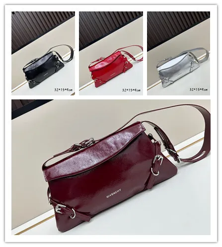 Givenchy Classic Shiny Leather Shoulder Bag Size: 33x15x9.5 CM