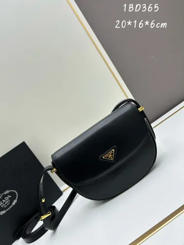 Prada New Classic Leather Double Strap Flip Shoulder Bag Size: 20x16x6 CM