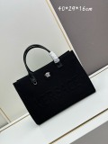 Versace New Embossed 3D Logo Denim Handbag Tote Bag Size: 40x16x29 CM