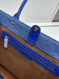 Versace New Embossed 3D Logo Denim Handbag Tote Bag Size: 40x16x29 CM