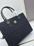 Versace New Embossed 3D Logo Denim Handbag Tote Bag Size: 29.5x14.5x24 CM