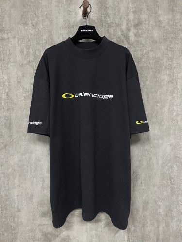 Balenciaga New Embroidered Circular Logo Short Sleeve Unisex Casual T-shirt
