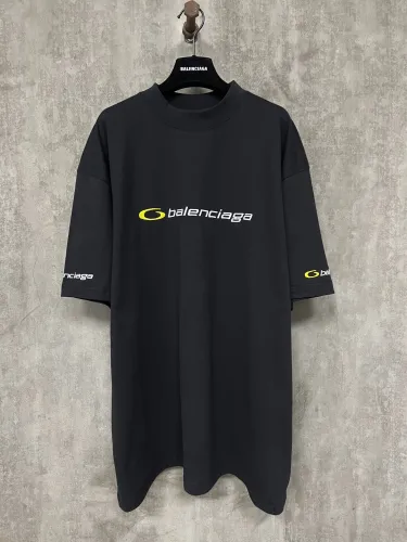 Balenciaga New Embroidered Circular Logo Short Sleeve Unisex Casual T-shirt