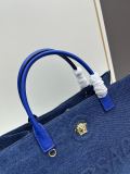 Versace New Embossed 3D Logo Denim Handbag Tote Bag Size: 40x16x29 CM
