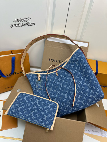 Louis Vuitton New Classic Logo Denim Denim Handbag Shoulder Bag Size:39x30x15 CM
