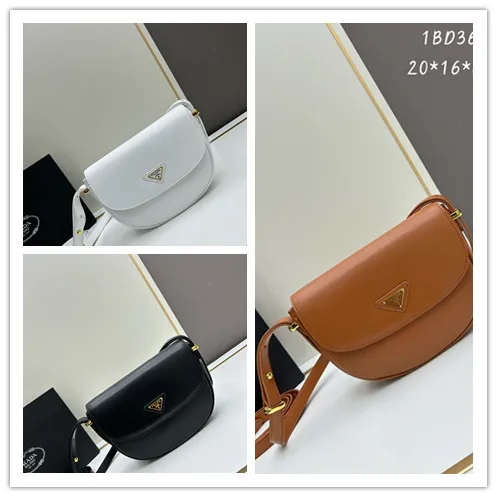 Prada New Classic Leather Double Strap Flip Shoulder Bag Size: 20x16x6 CM