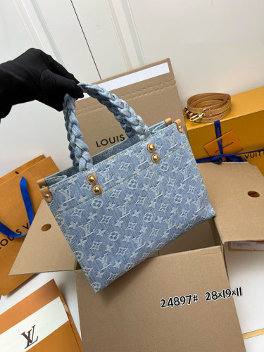 Louis Vuitton New Fashion Denim Cowboy Square Bag Handbag Size: 28x19x11.5 CM