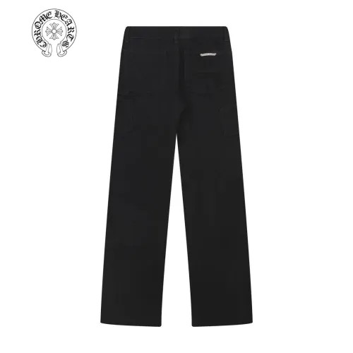 Chrome Heart New Black Multi Element Graffiti Casual Jeans