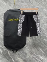 Dior Fashion Splicing Casual Pants Unisex Versatile Loose Sports Shorts