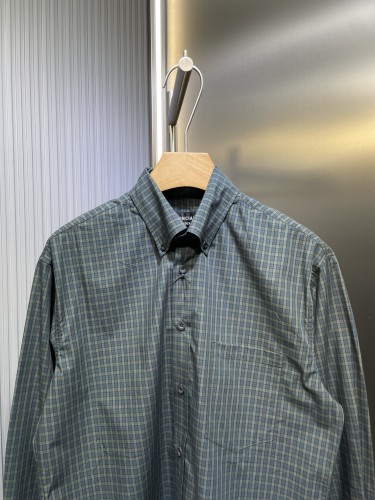 Balenciaga New Four Seasons Versatile Long Sleeve Checkered Shirt