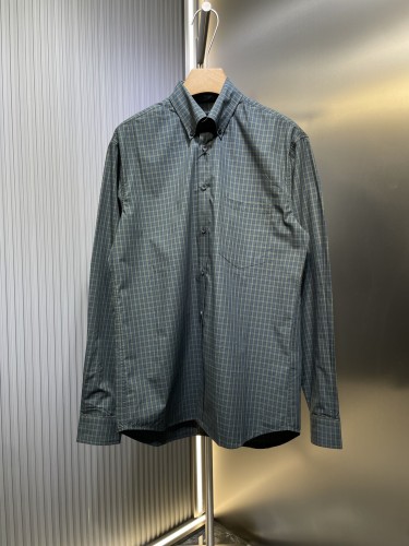 Balenciaga New Four Seasons Versatile Long Sleeve Checkered Shirt