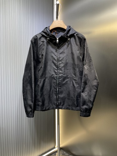 Louis Vuitton New Full Jacquard Zipper Hooded Cardigan Jacket